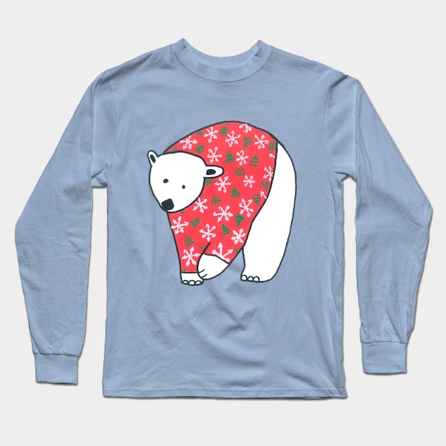 Polar Bear Long Sleeve T-Shirt by DoodlesAndStuff